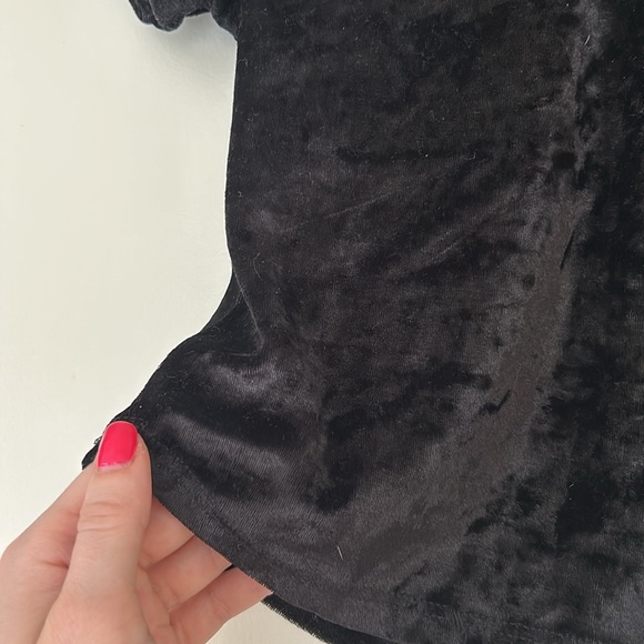 Velvet crop top, high neck, short tshirt - Picture 3 of 3